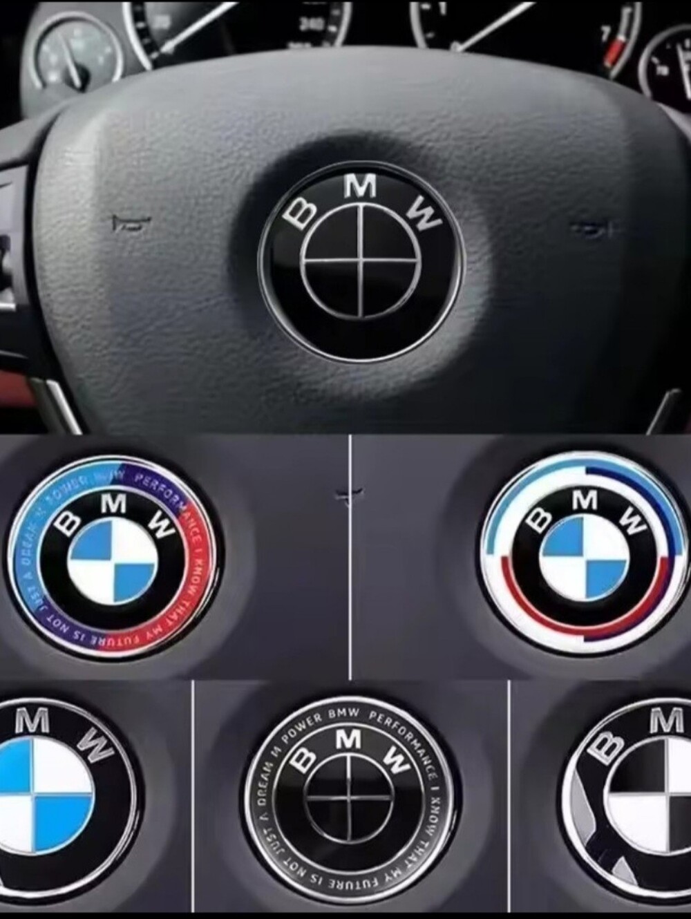 BMW 45mm Steering Wheel Badge Adhesive back Choose One